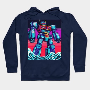 Cybernetic Confrontation: A Retro Tribute Hoodie